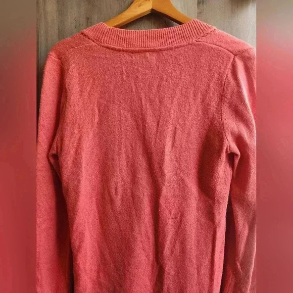 REISS Cashmere Wool Blend V Neck Pink Coral Sweater Size Small Women's - Picture 5 of 6